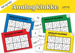 Lotto: analog klokke (hel og halv)